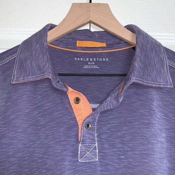 Sable & Stone Modal Heathered Purple Polo Men’s Sz XL - Picture 2 of 6